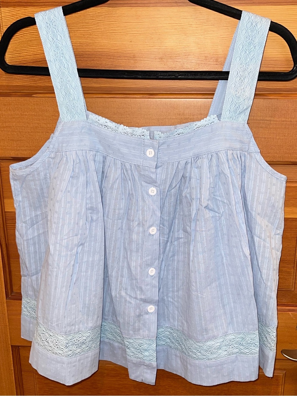 Light Blue Women's Cotton Button-Front Camisole